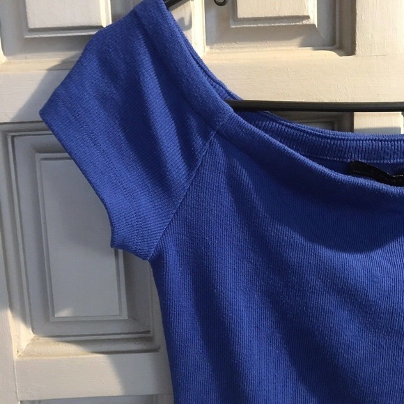 Signature 8 Knit Dress Fitted JuniorSzL Pretty Blue Cap Sleeves Pre-Owned - Picture 8 of 10